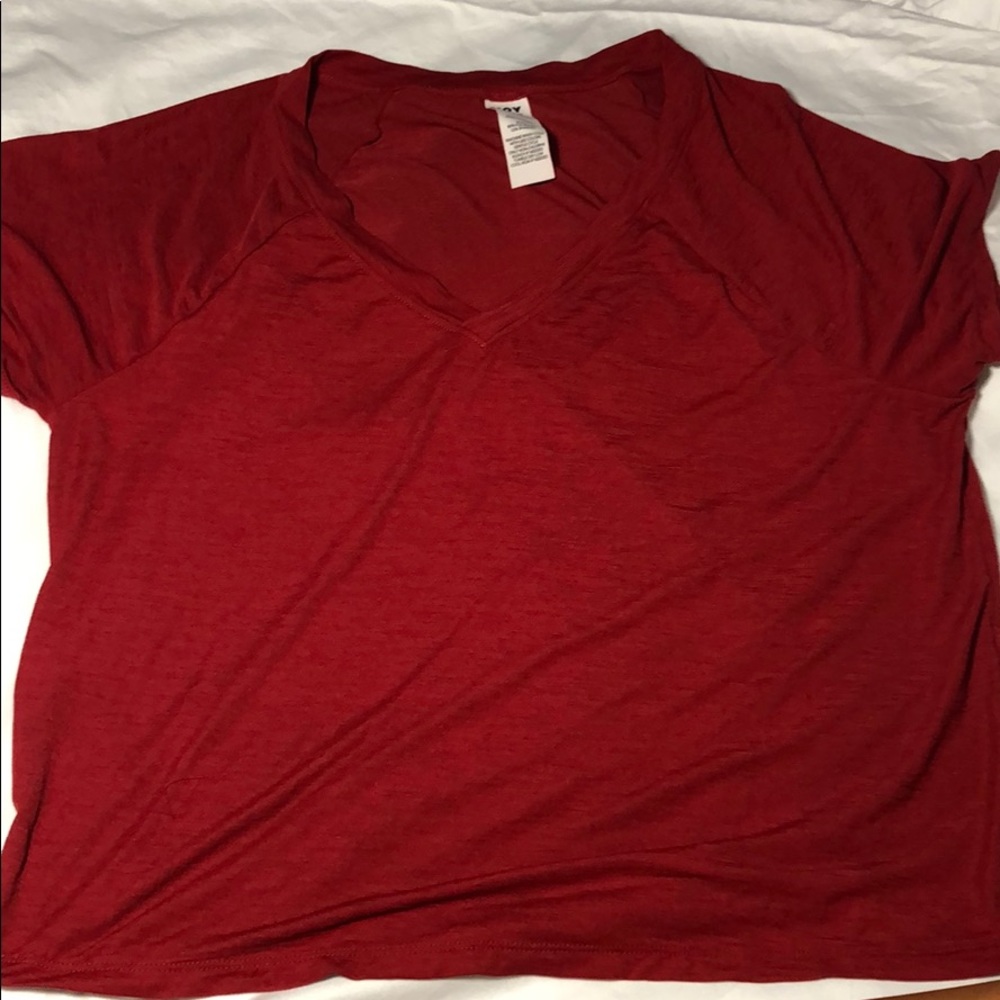 Deep Red Activewear Tee Shirt
